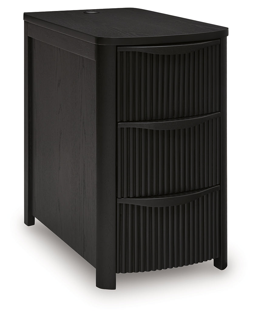 Camdill Black Chairside End Table