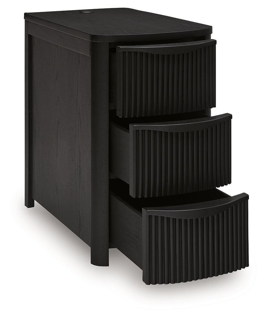 Camdill Black Chairside End Table