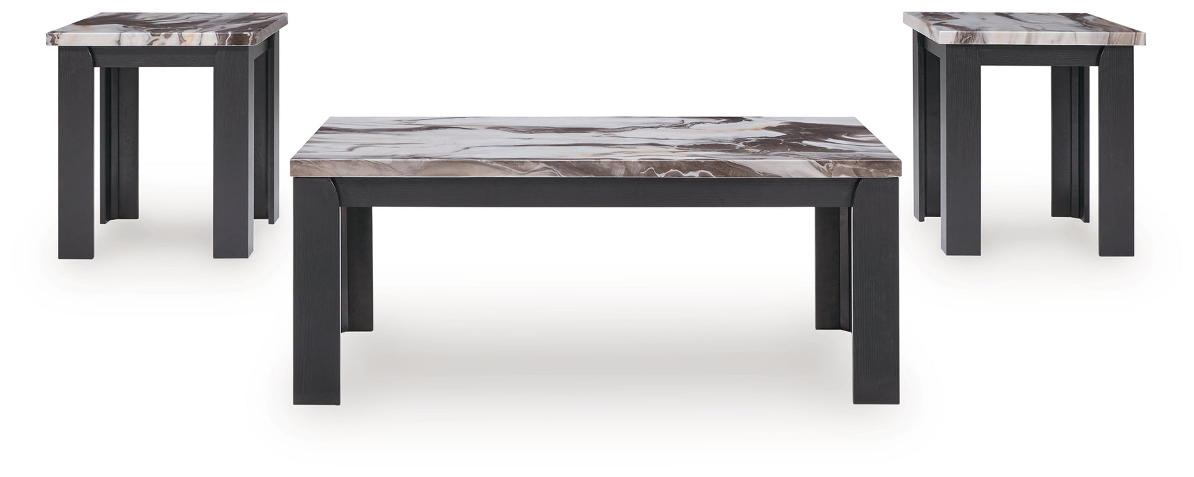 Jazmore Dark Brown Table (Set of 3)