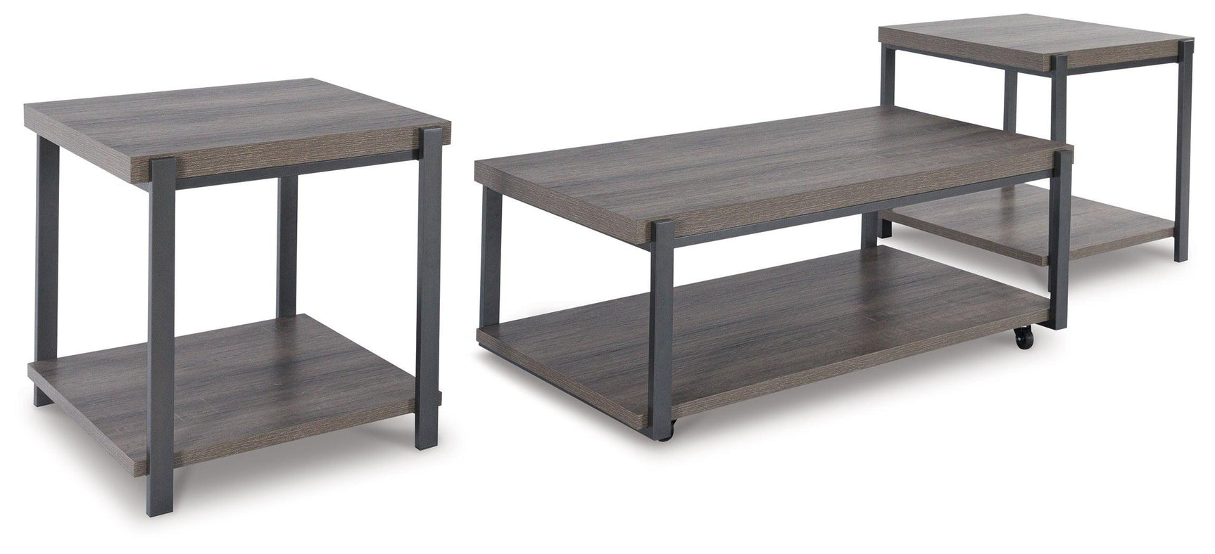 Wilmaden Gray/black Table (Set Of 3) - Ella Furniture