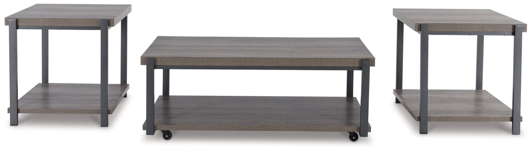 Wilmaden Gray/black Table (Set Of 3) - Ella Furniture