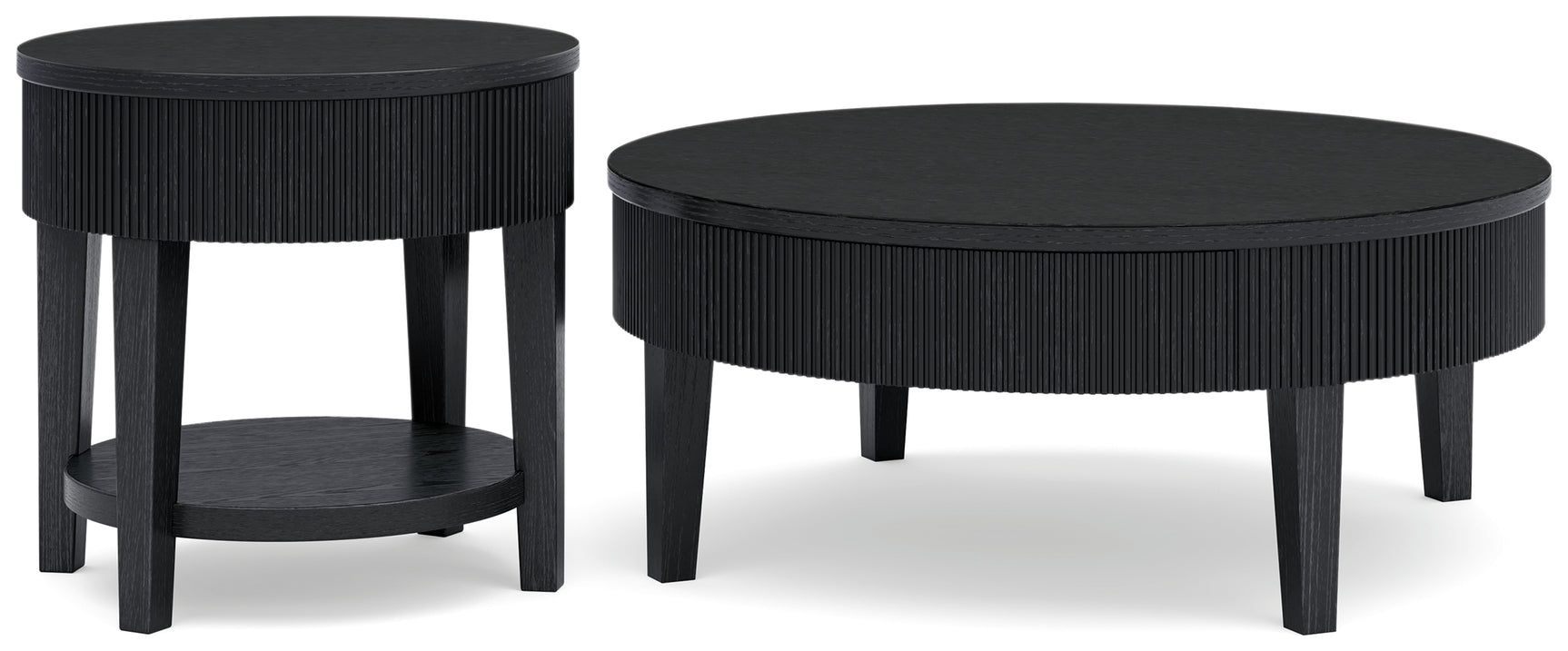 Marstream Black Coffee Table with 1 End Table
