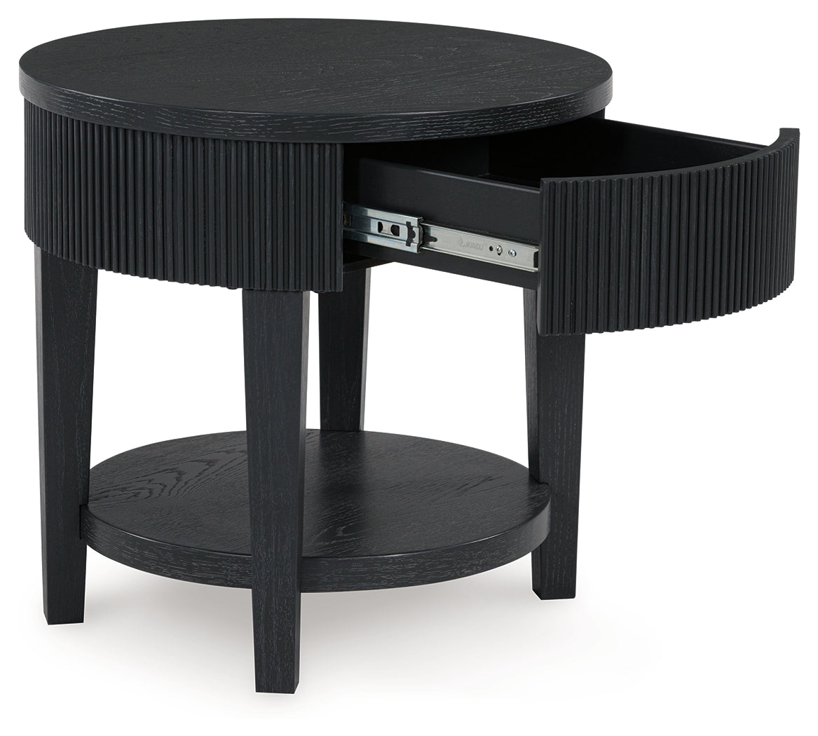 Marstream Black Coffee Table with 1 End Table