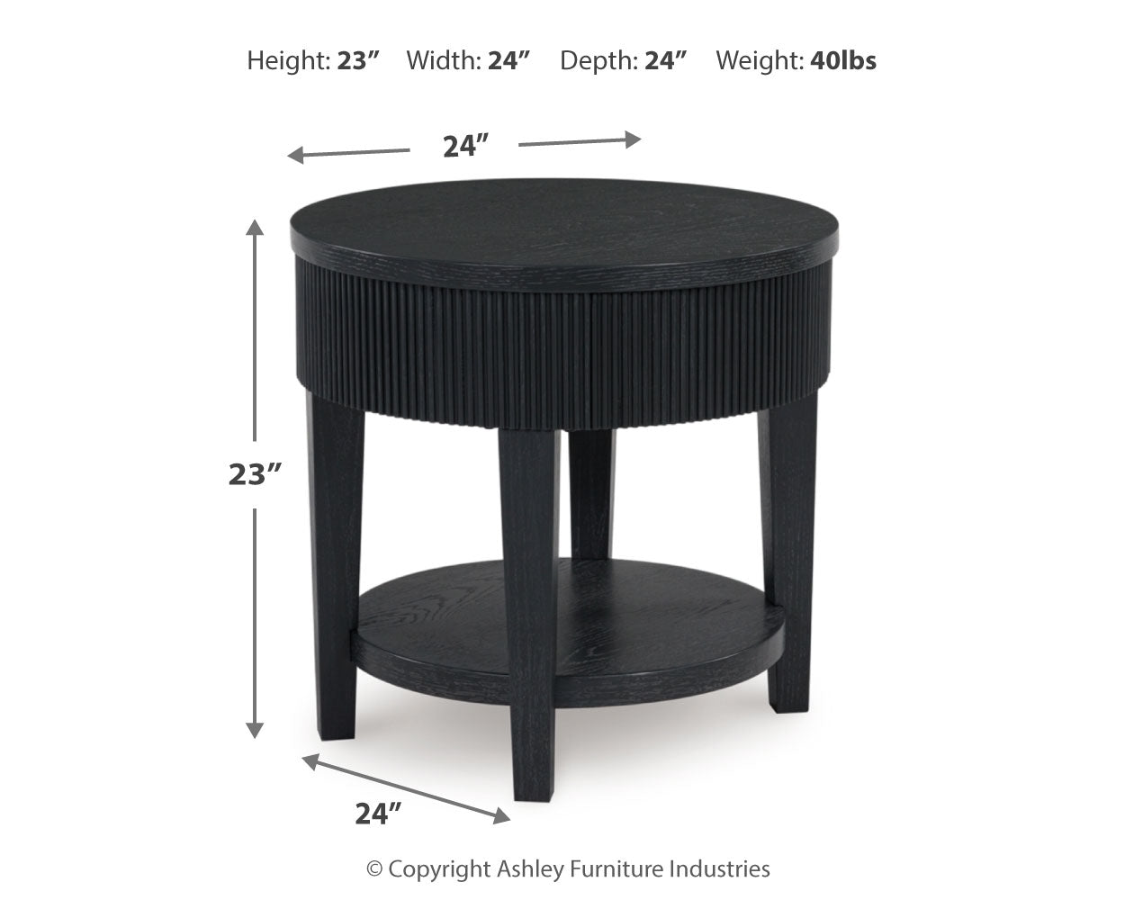 Marstream Black Coffee Table with 1 End Table