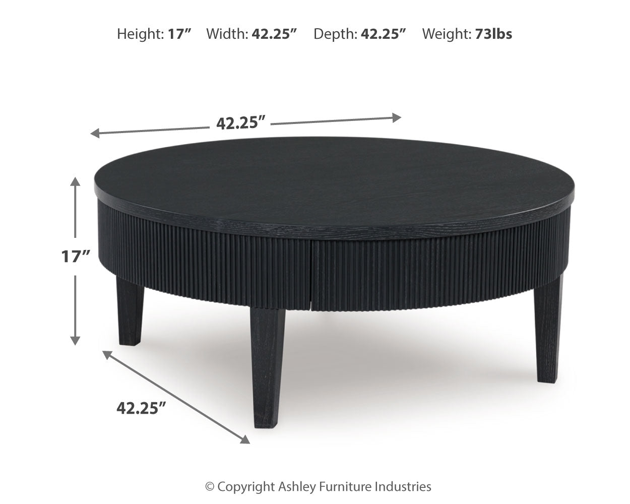 Marstream Black Coffee Table with 1 End Table