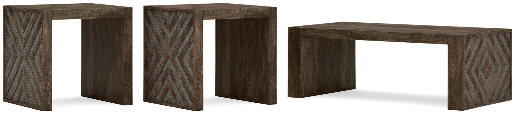 Dreggan Brown Coffee Table with 2 End Tables