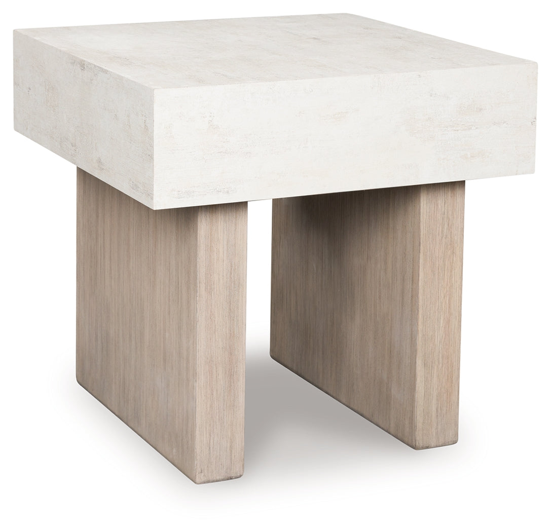 Jorlaina Light Grayish Brown Square End Table