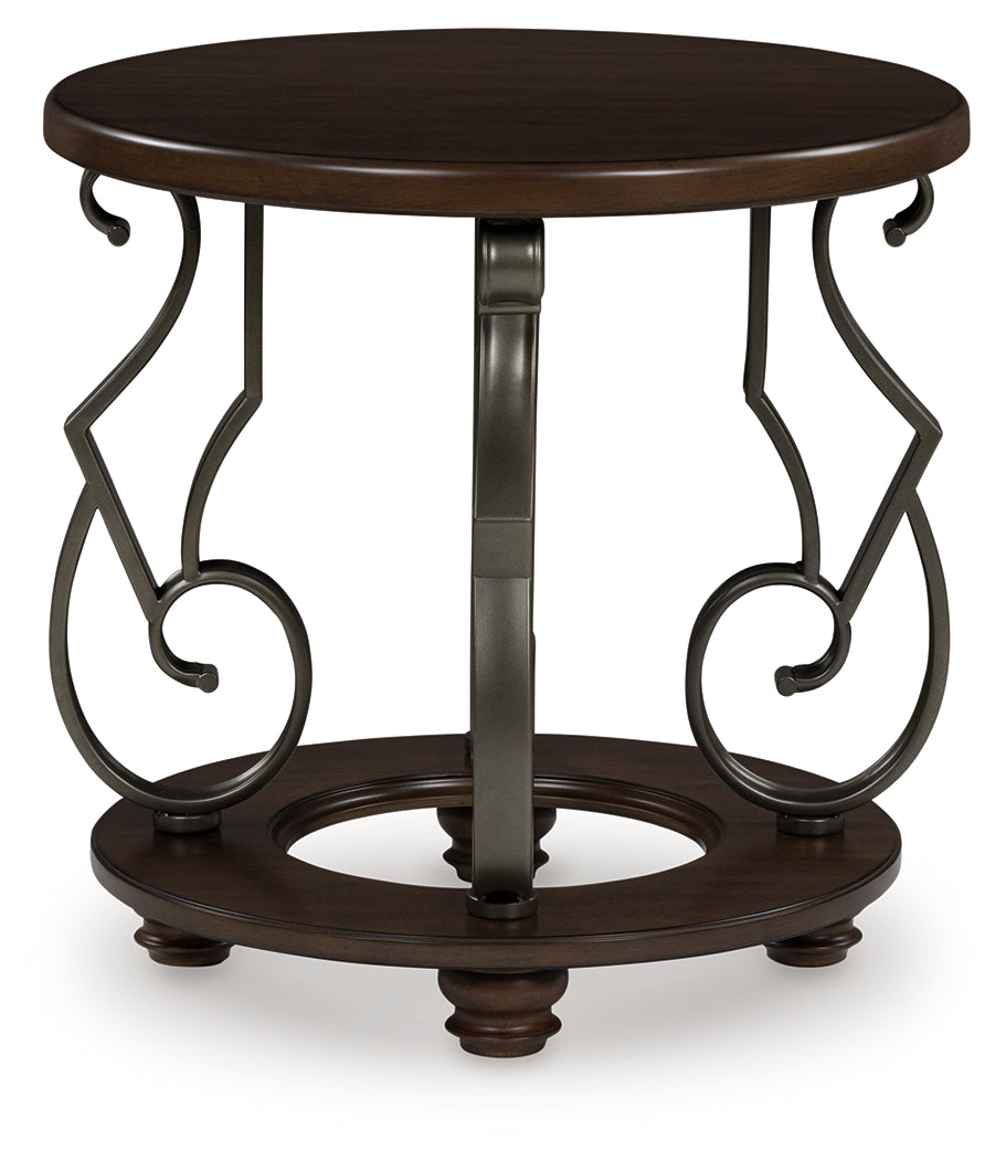 Frallyn Dark Brown End Table