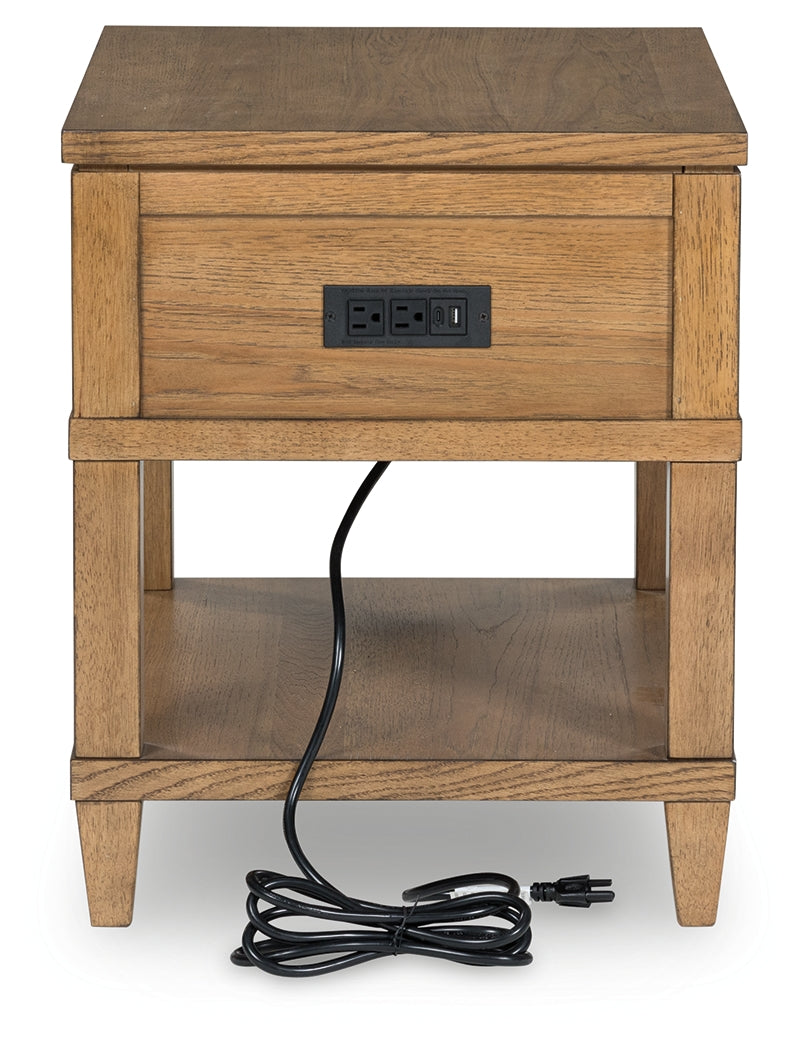 Sharlance Light Brown Coffee Table with 2 End Tables