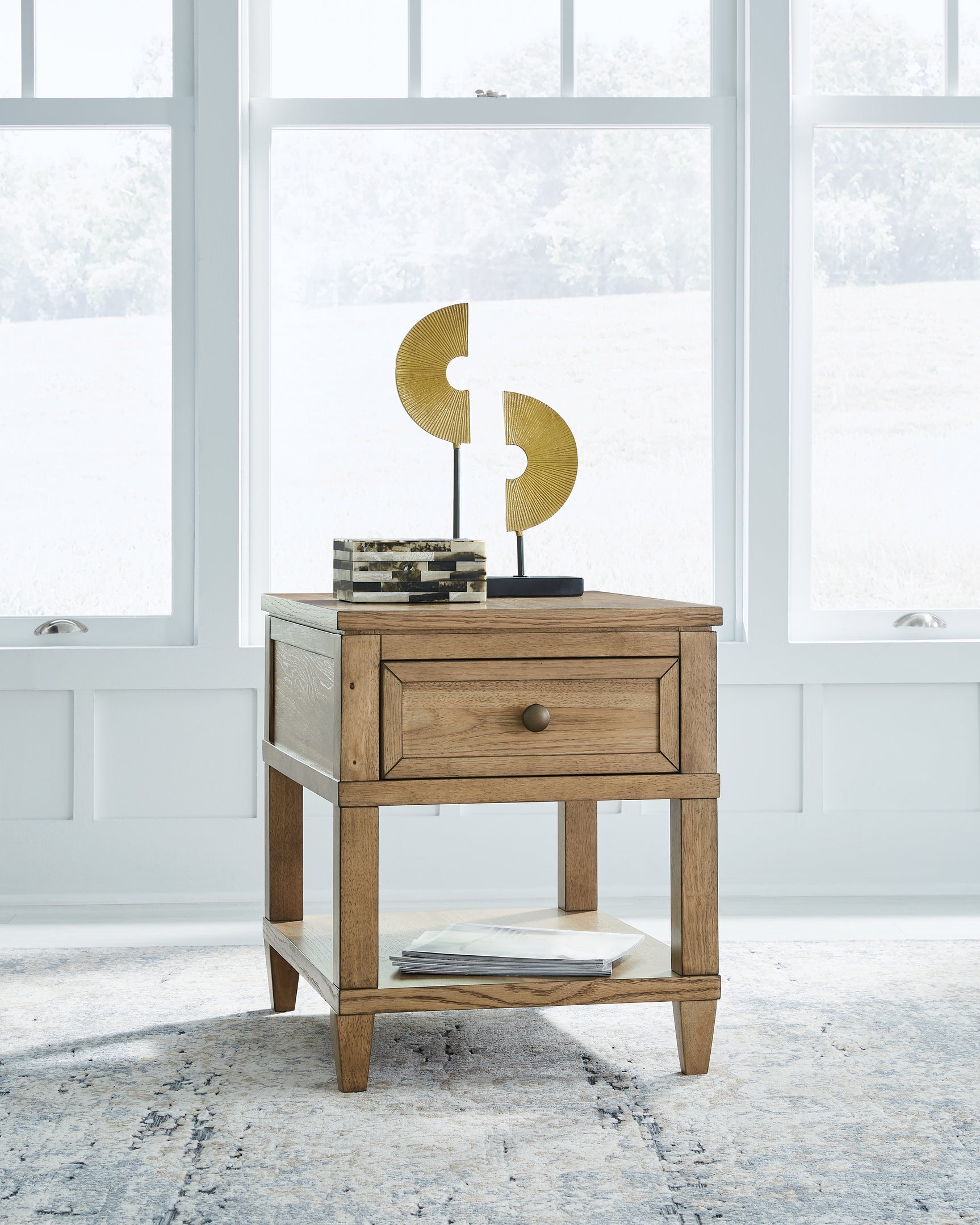 Sharlance Light Brown Coffee Table with 2 End Tables