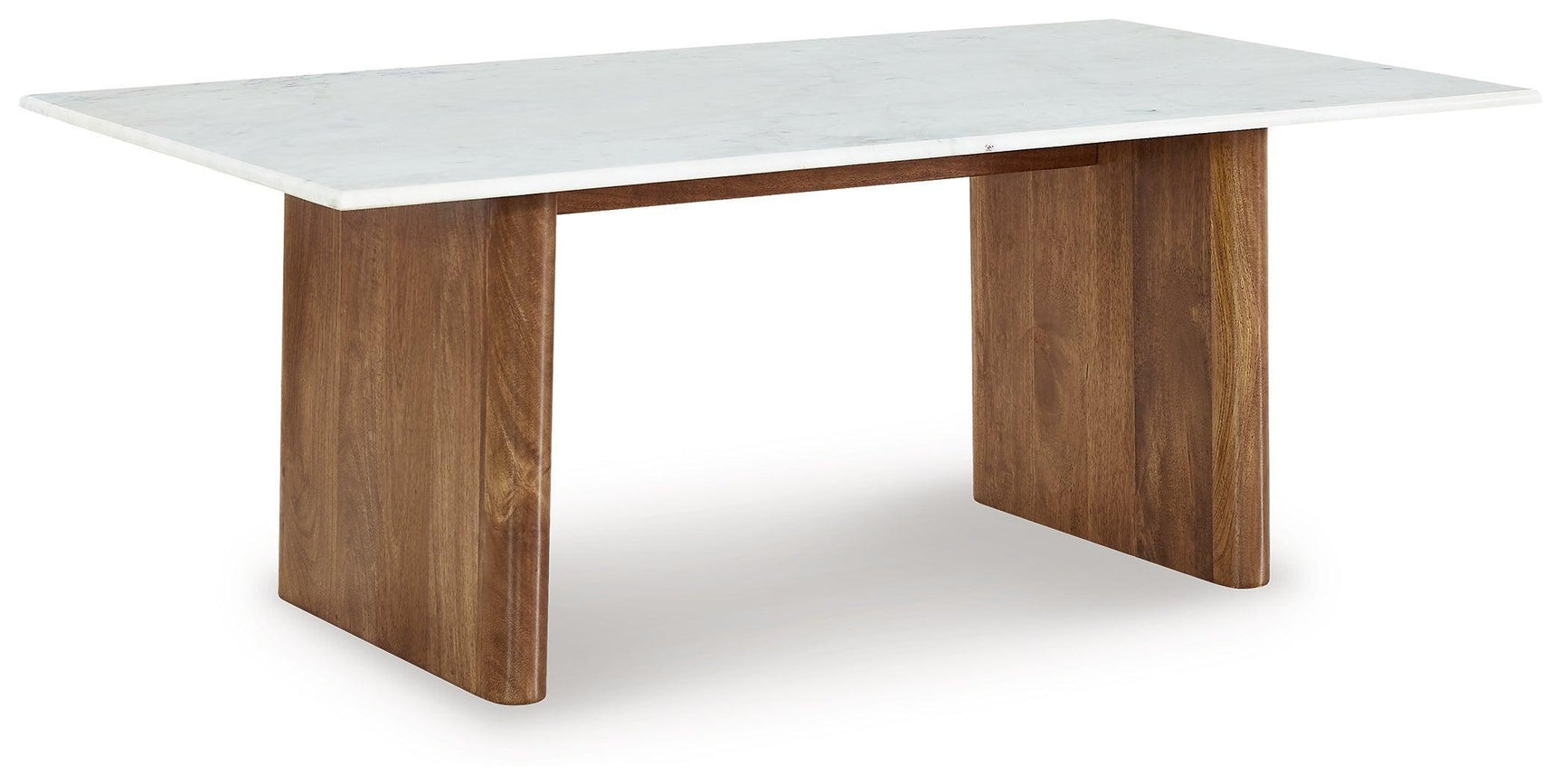 Isanti Light Brown and White Marble Coffee Table