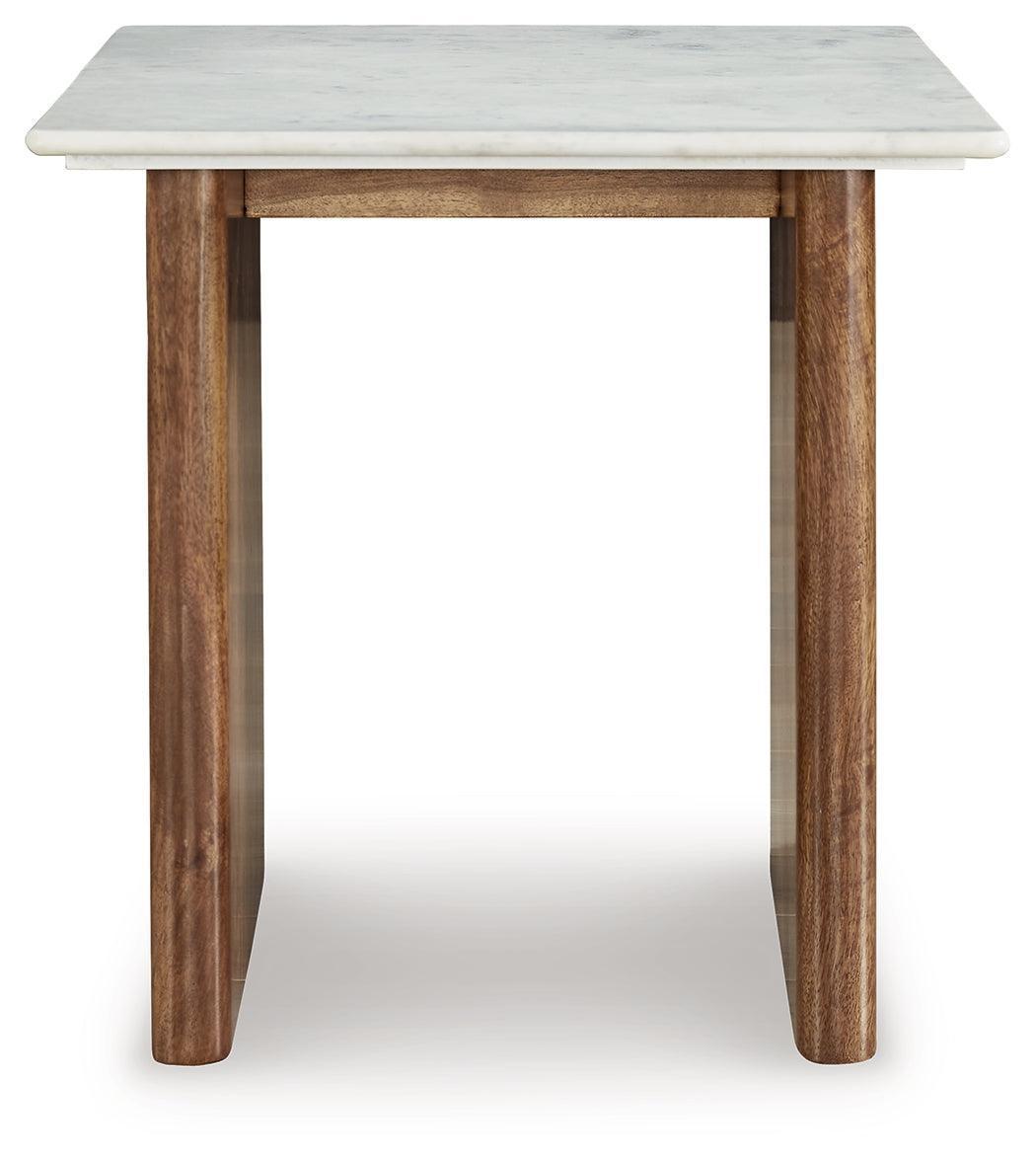 Isanti Light Brown White Coffee Table With 1 End