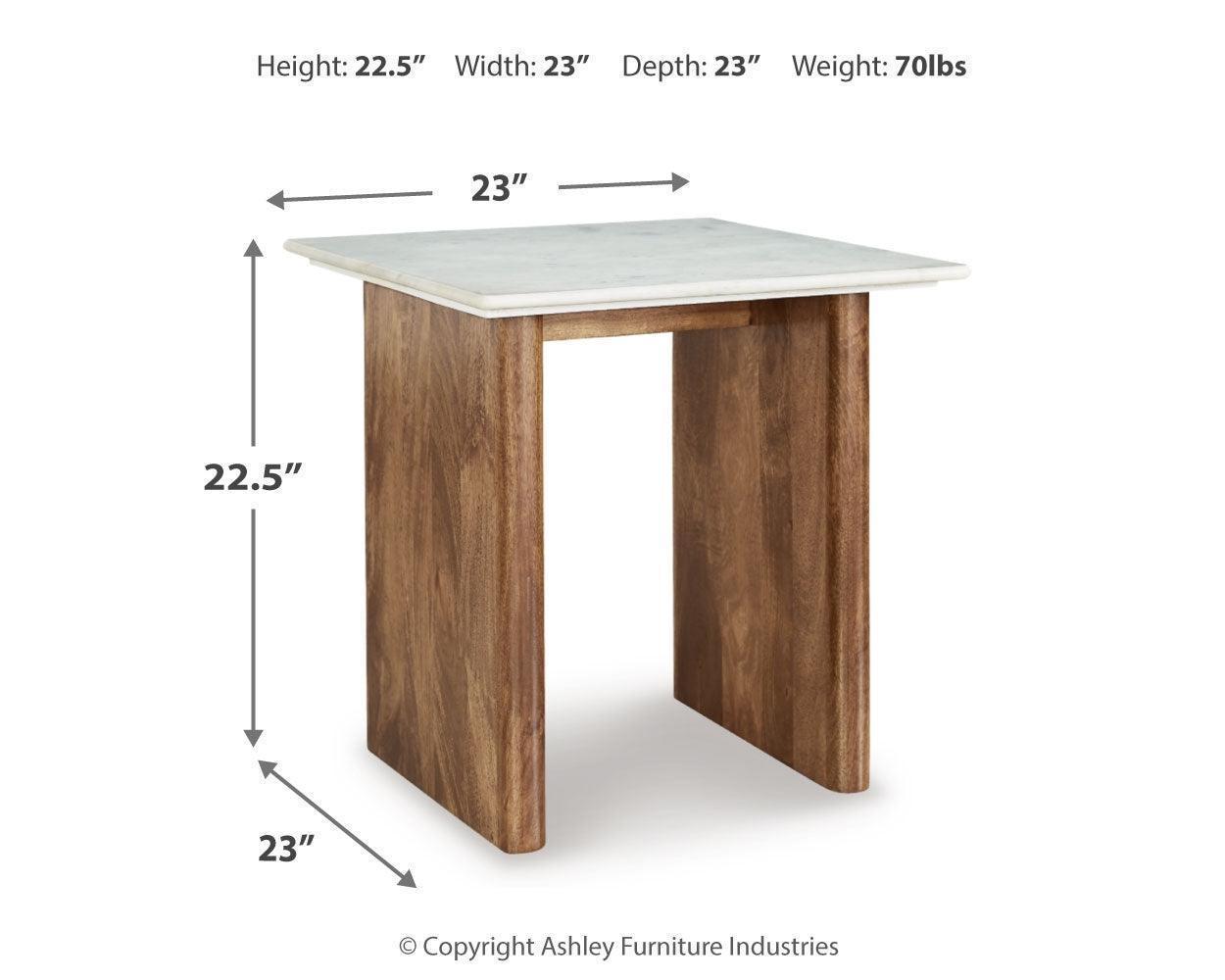 Isanti Light Brown White Coffee Table With 2 End Tables