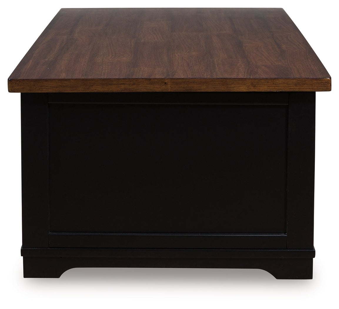 Wildenauer Brown/Black Lift-Top Coffee Table