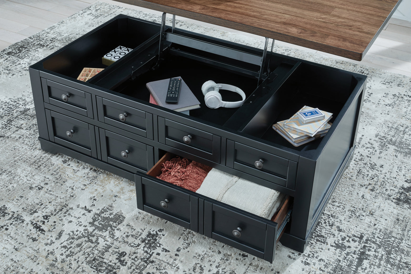 Wildenauer Brown/Black Lift-Top Coffee Table