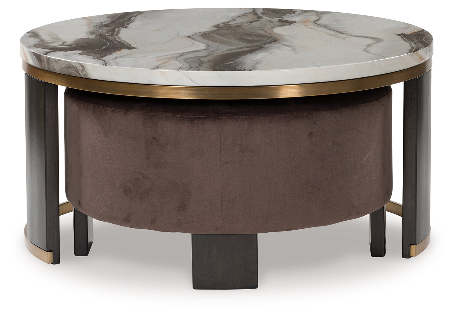 Jazmore Brown/Brass Finish Nesting Coffee Table (Set of 2)
