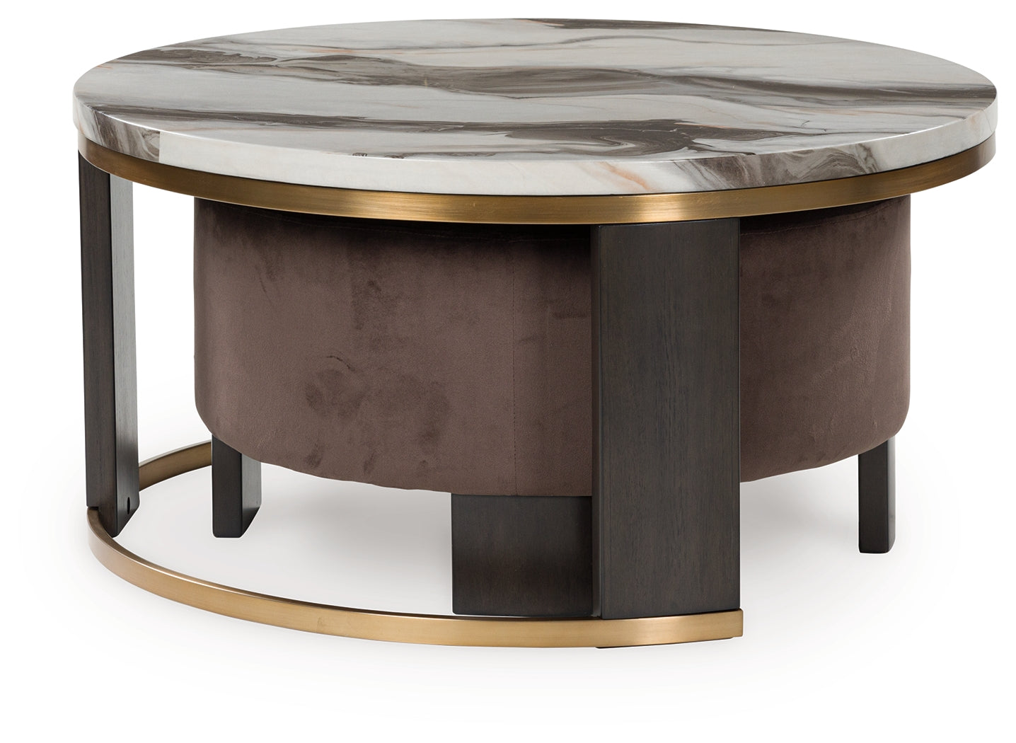 Jazmore Brown/Brass Finish Nesting Coffee Table (Set of 2)
