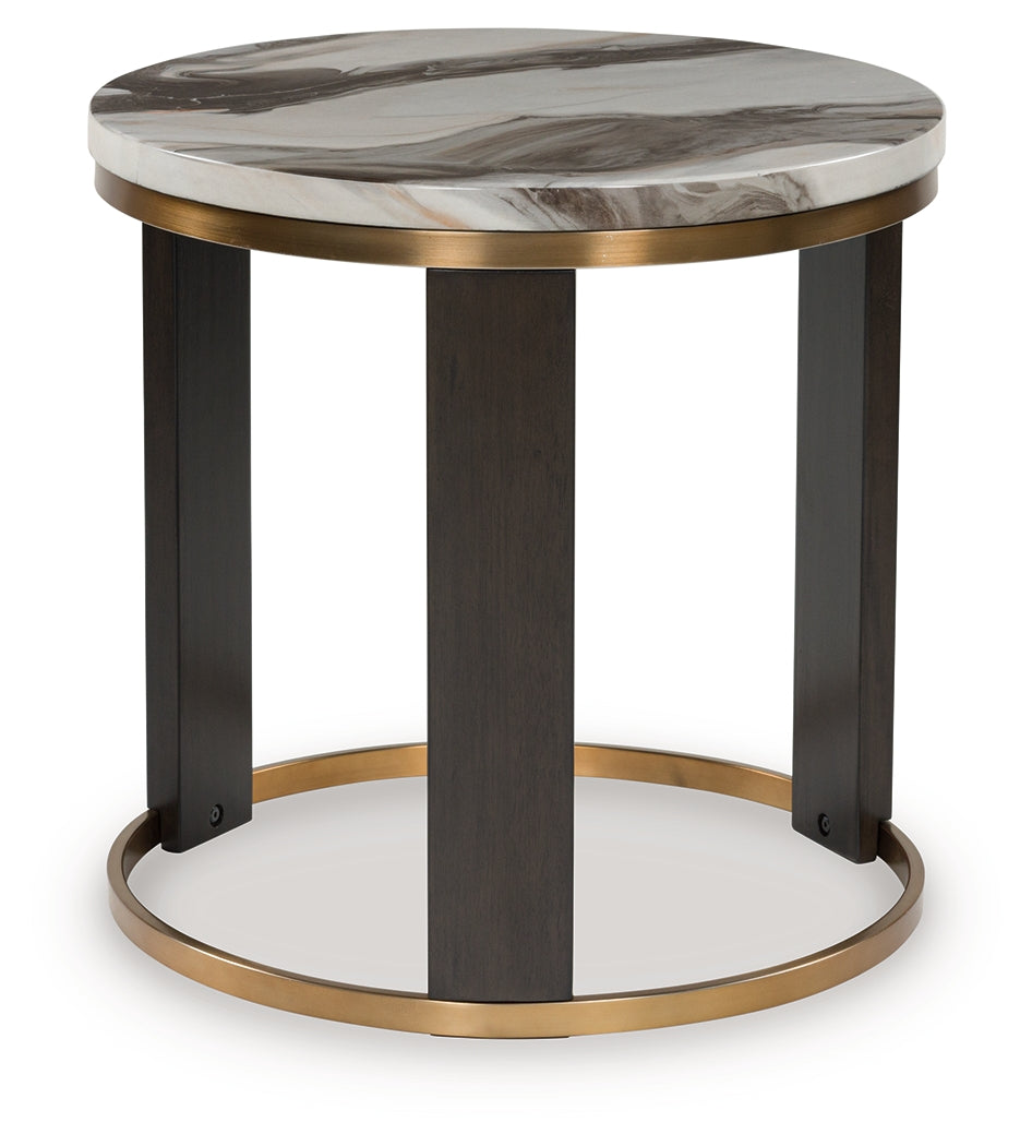 Jazmore Brown/Brass Finish End Table