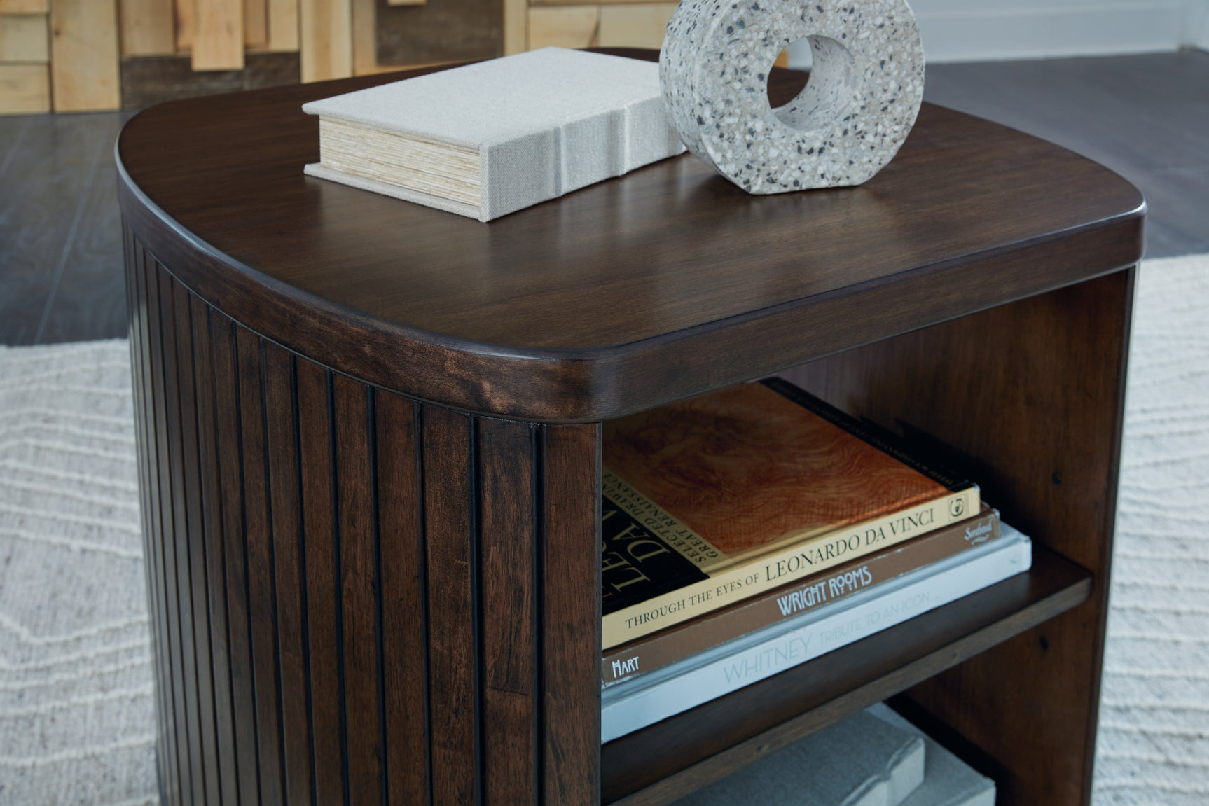 Korestone Dark Brown Coffee Table with 1 End Table