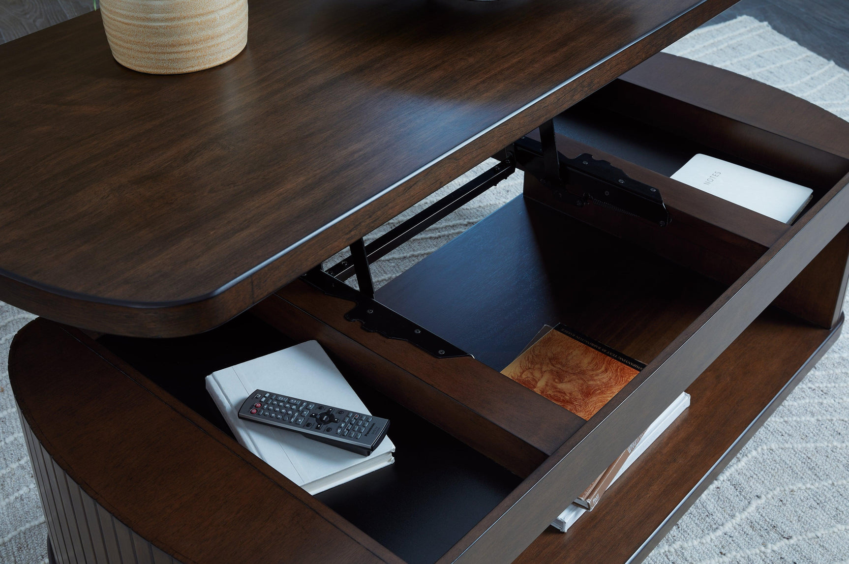 Korestone Dark Brown Lift-Top Coffee Table