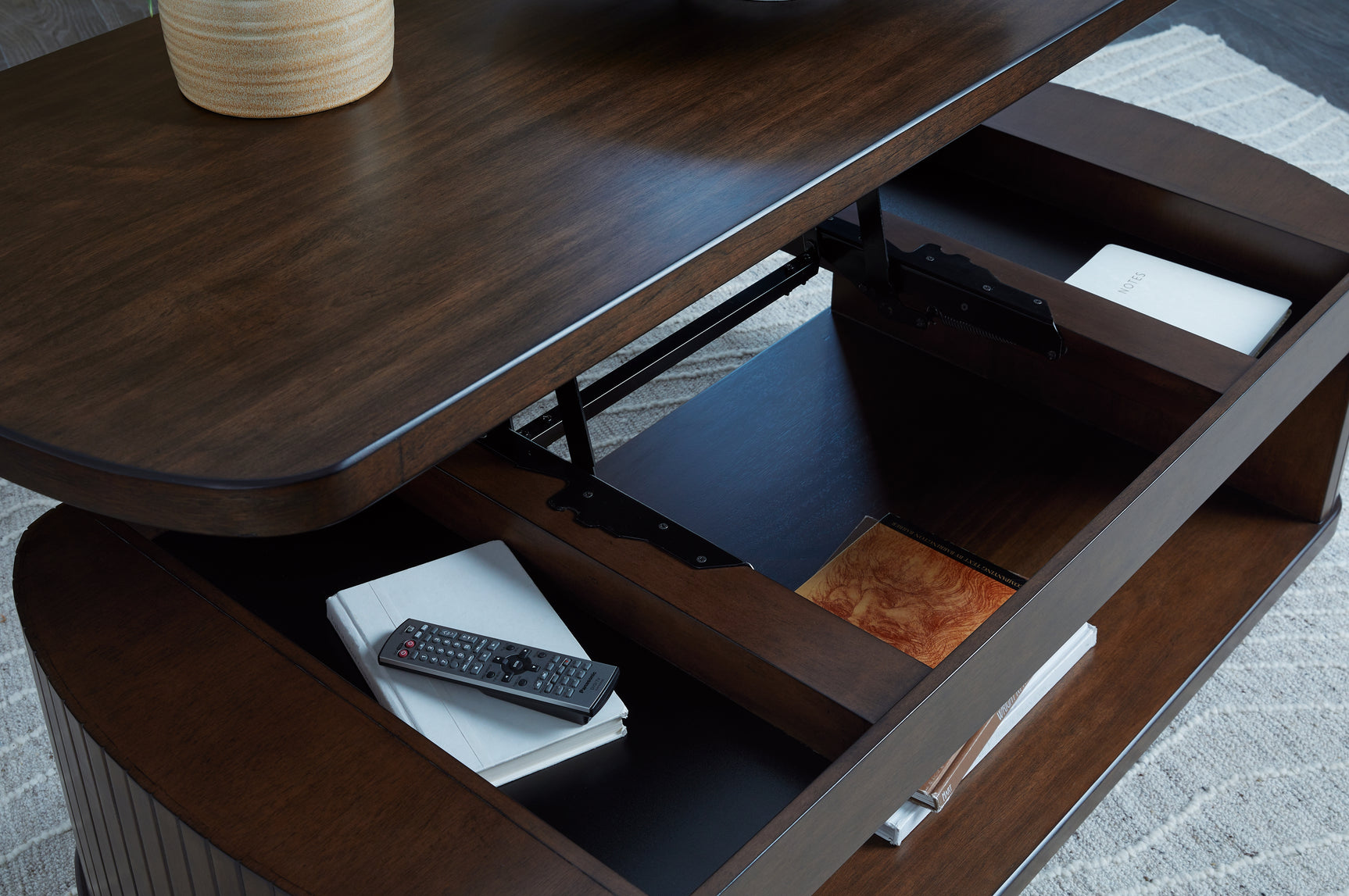 Korestone Dark Brown Coffee Table with 1 End Table