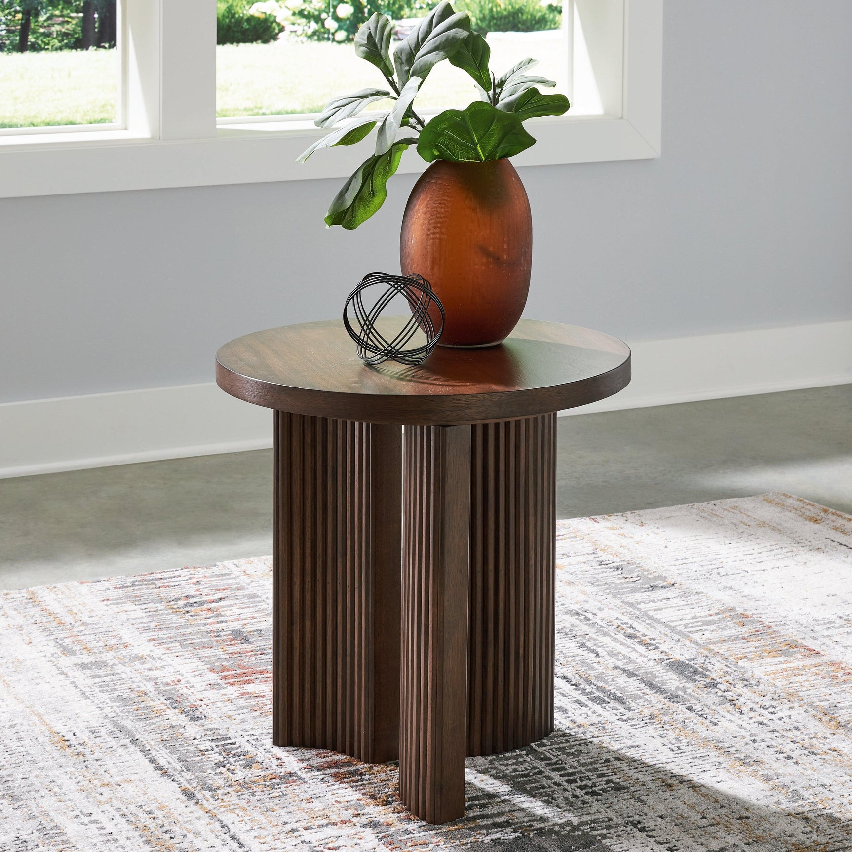 Korestone Dark Brown Coffee Table with 1 End Table