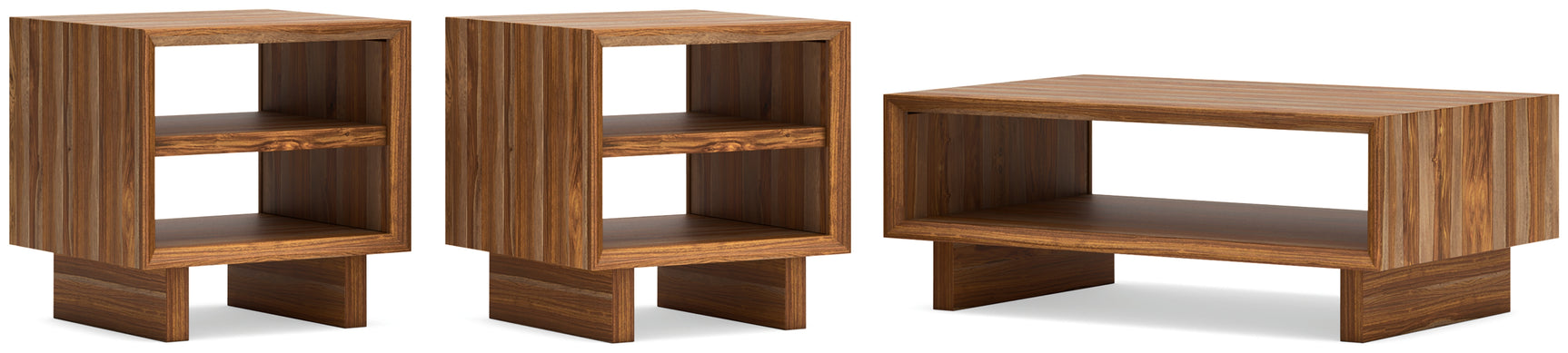 Dressonni Brown Coffee Table with 2 End Tables