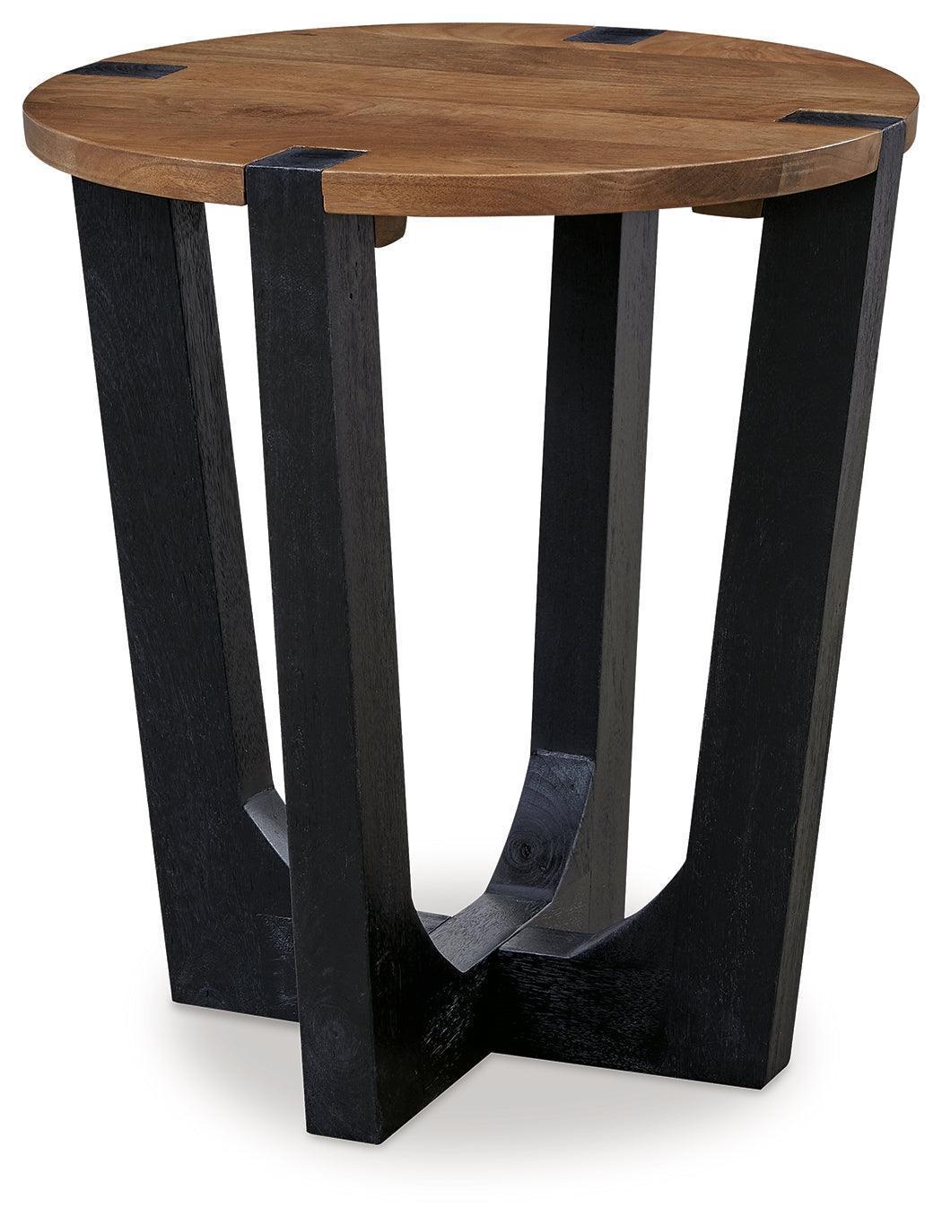 Hanneforth Brown Black Coffee Table With 1 End