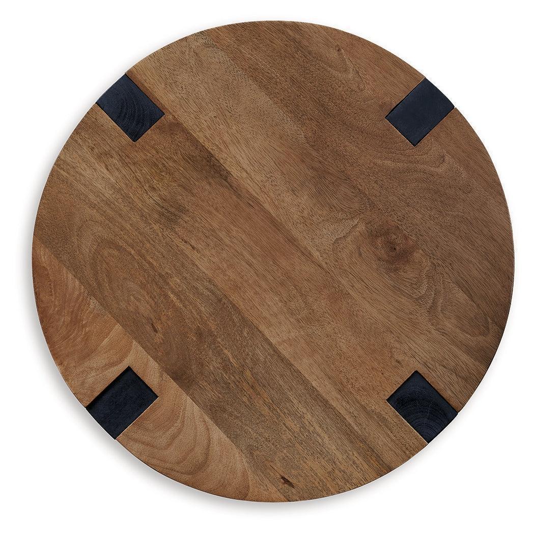 Hanneforth Brown Black Coffee Table With 2 End Tables