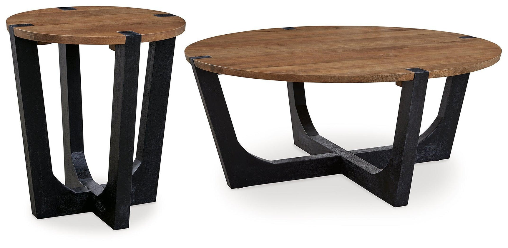 Hanneforth Brown Black Coffee Table With 1 End