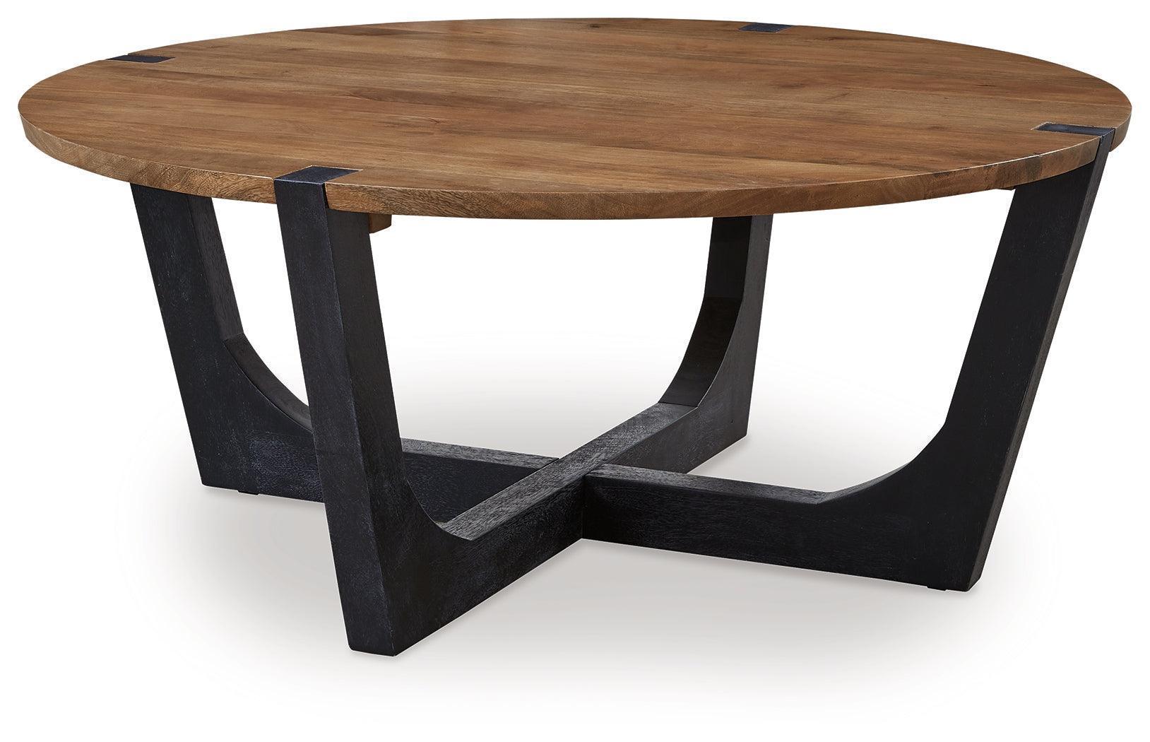 Hanneforth Brown Black Coffee Table With 1 End