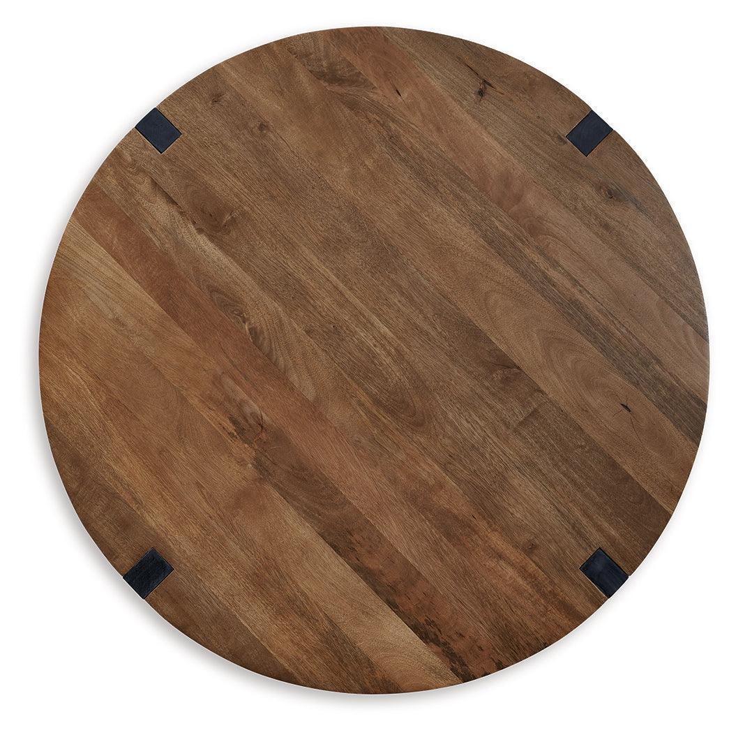 Hanneforth Brown Black Coffee Table With 2 End Tables