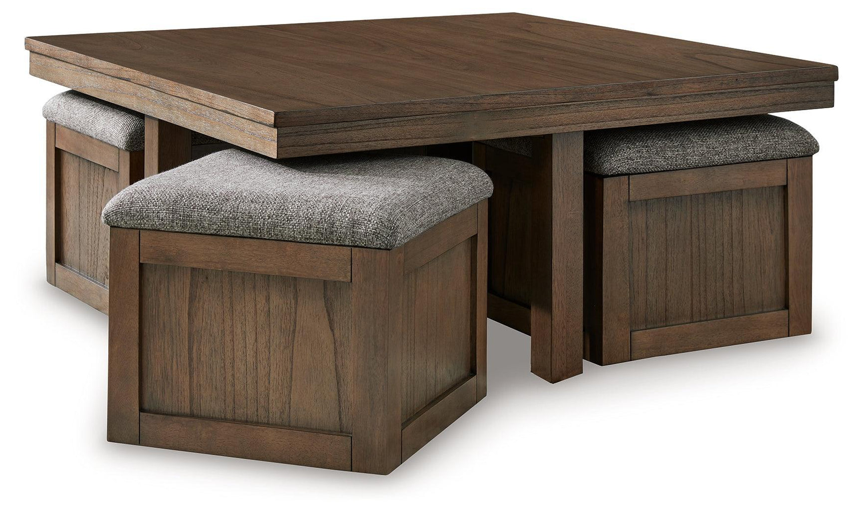 Boardernest Brown Coffee Table With 4 Stools - Ella Furniture
