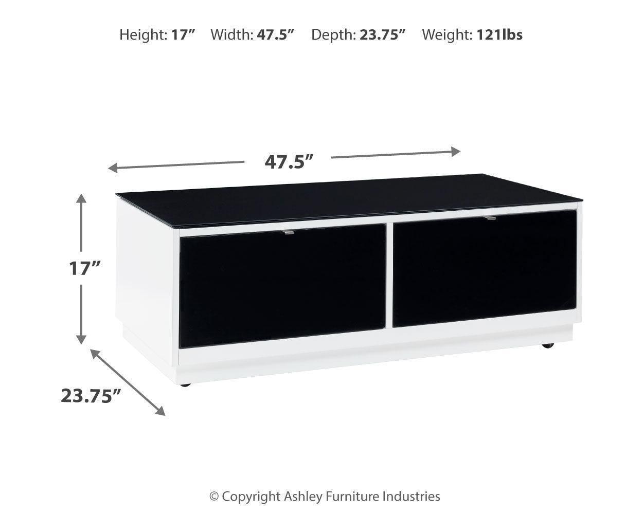 Gardoni White/Black Coffee Table with 2 End Tables