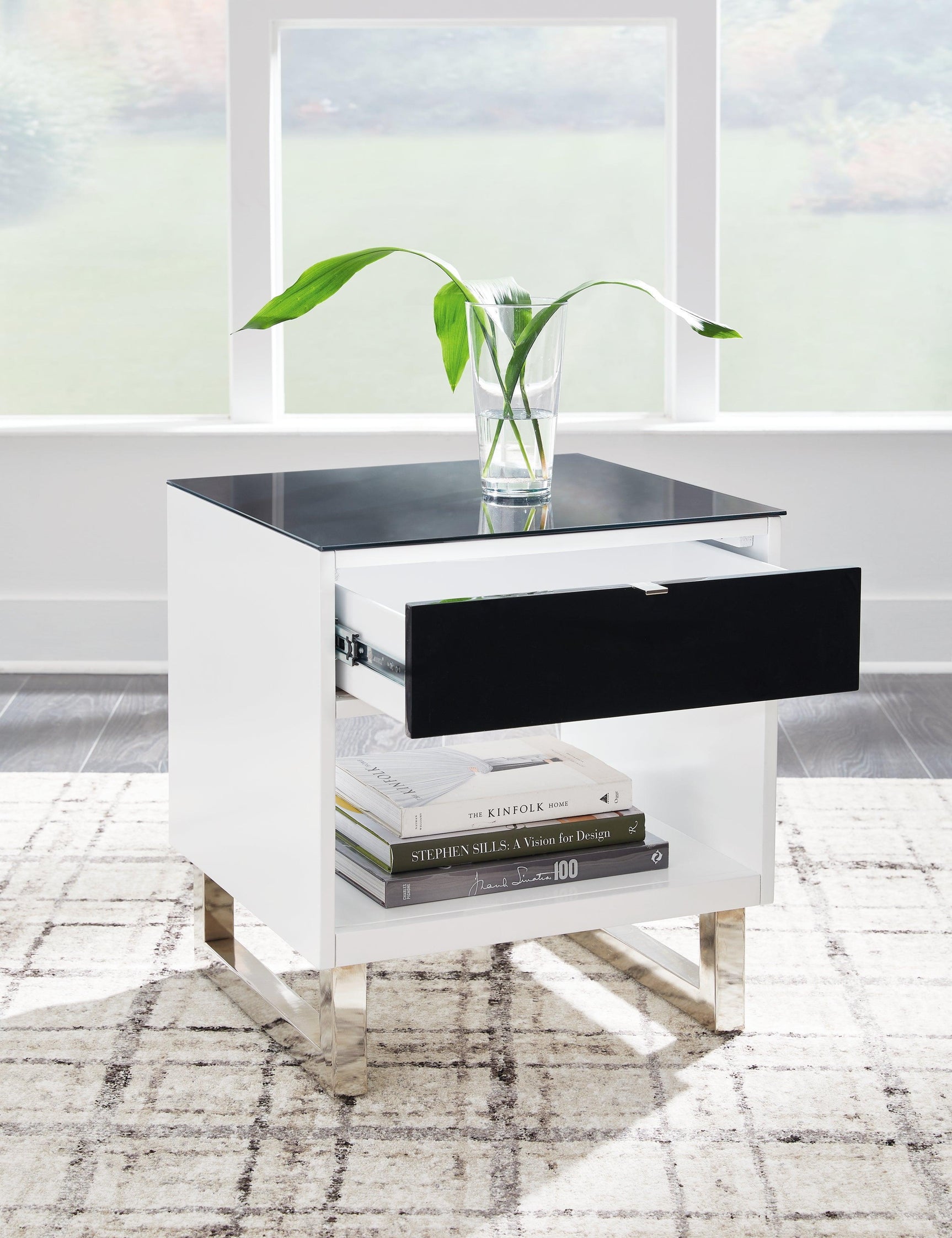 Gardoni White/Black Coffee Table with 2 End Tables
