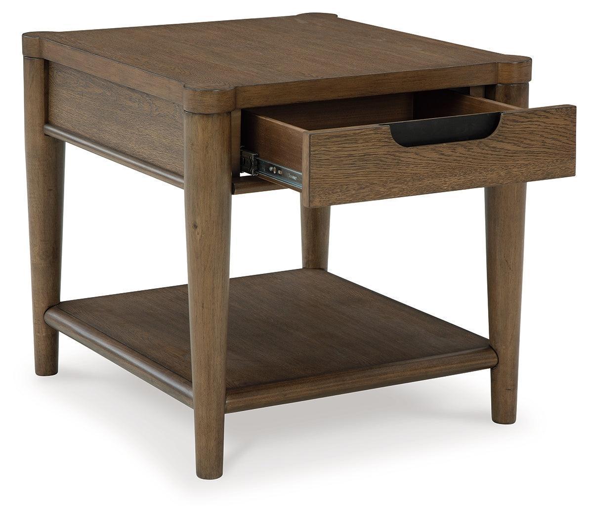 Roanhowe Brown Wood Grain End Table