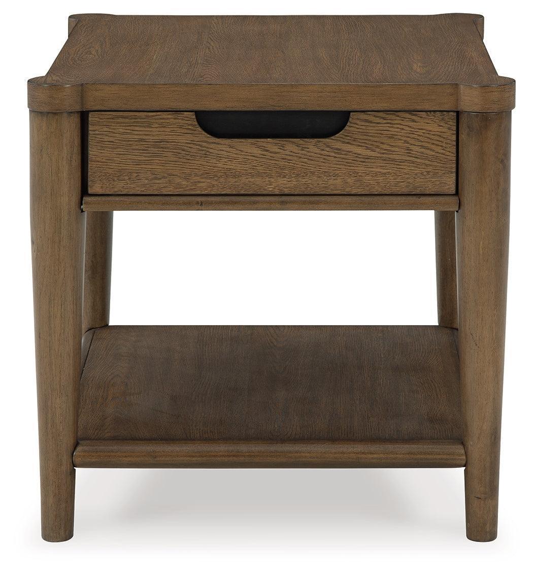 Roanhowe Brown Coffee Table With 2 End Tables