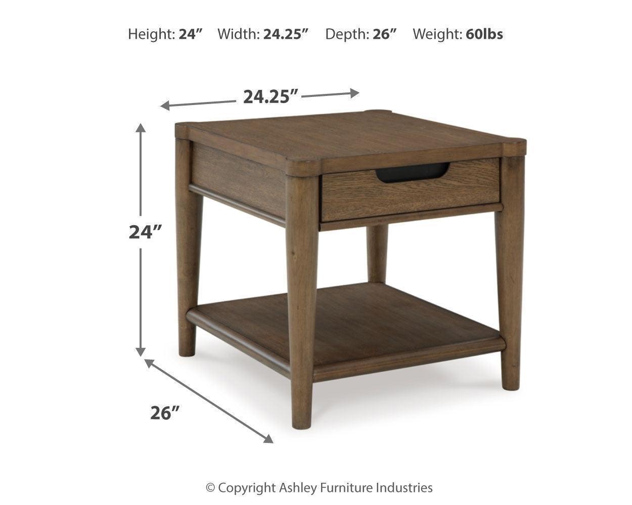 Roanhowe Brown Coffee Table With 1 End