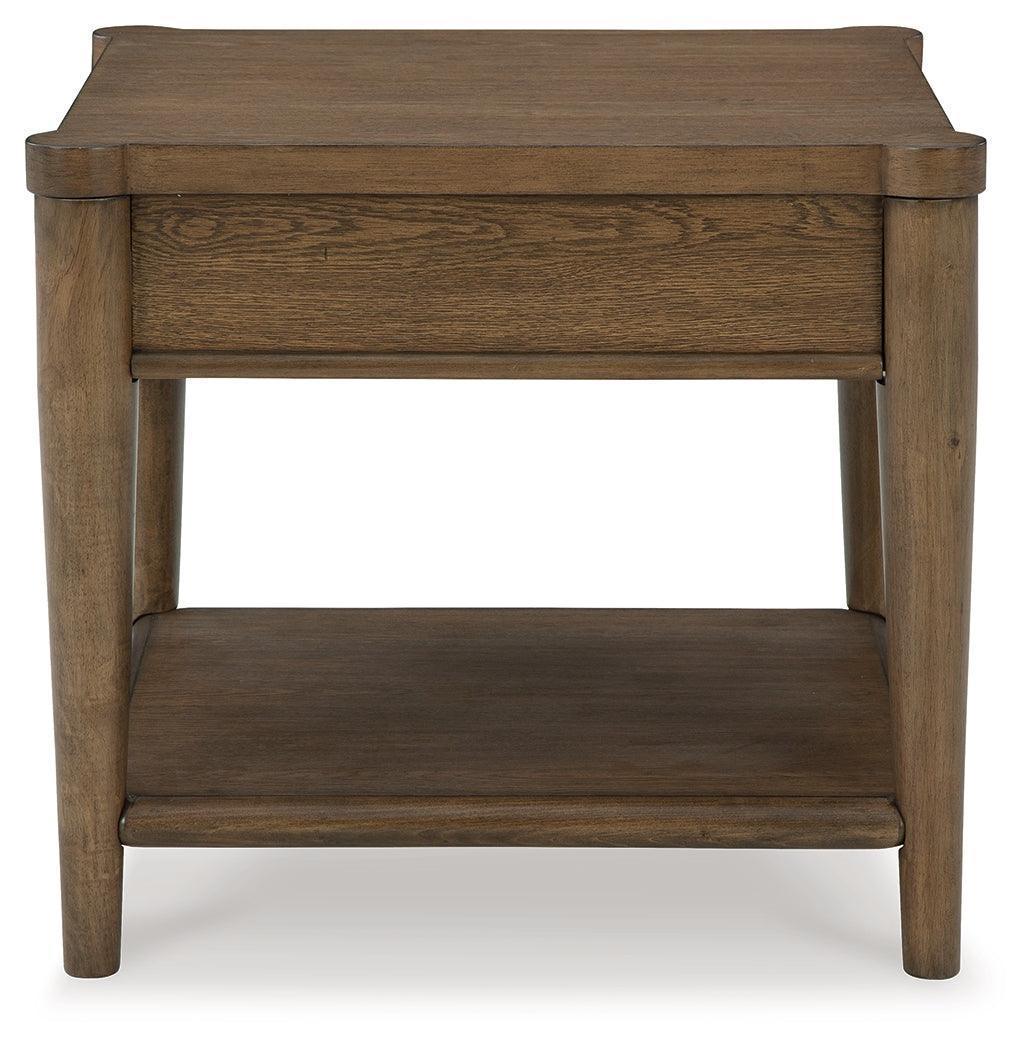 Roanhowe Brown Wood Grain End Table