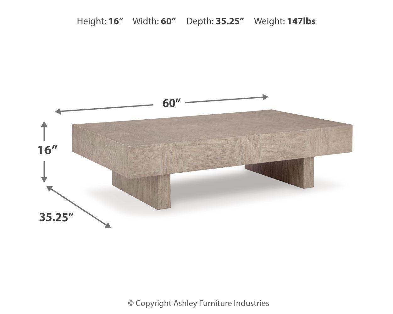 Jorlaina Light Grayish Brown Coffee Table With 1 End