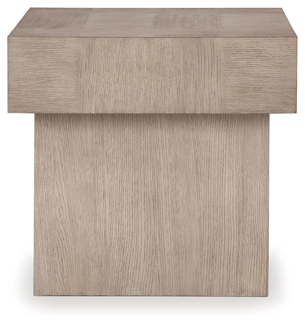Jorlaina Light Grayish Brown End Table - Ella Furniture
