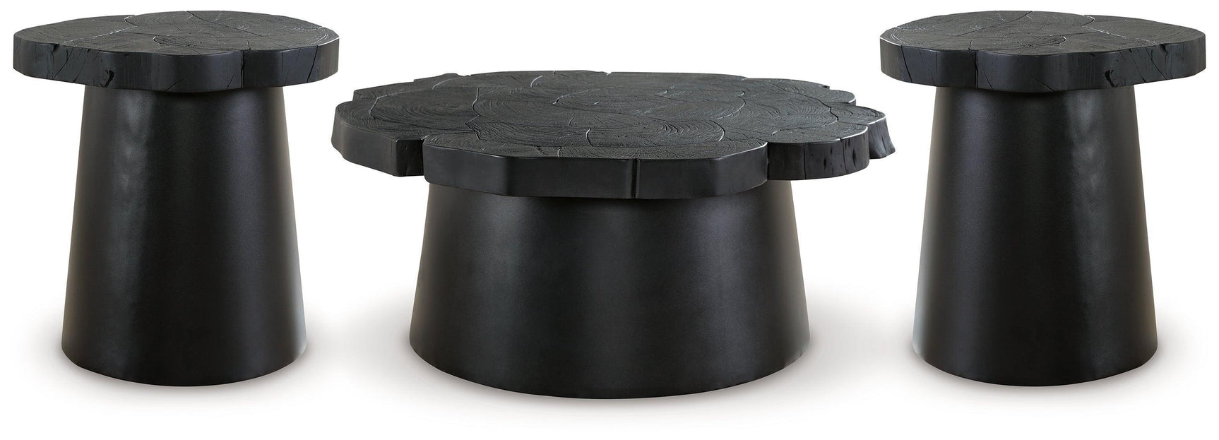 Wimbell Black Coffee Table With 2 End Tables