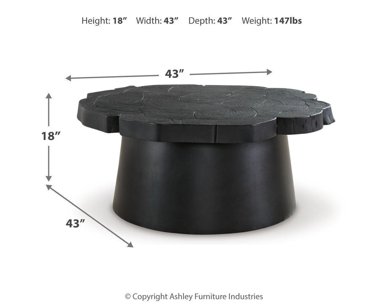 Wimbell Black Coffee Table With 2 End Tables