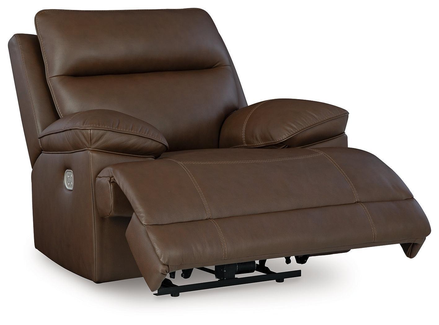 VonRyan Tobacco Leather Power Recliner