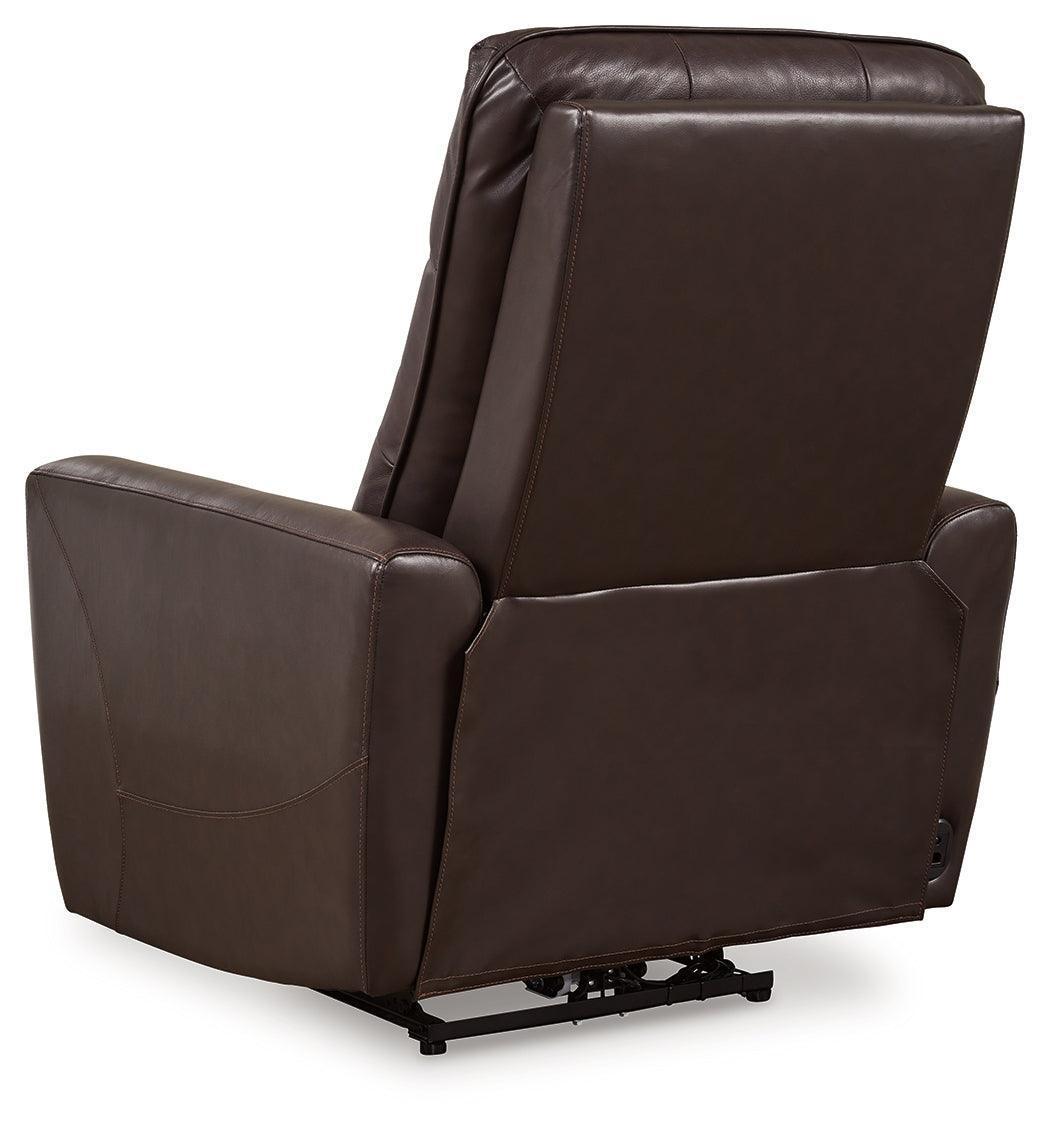 Pisgham Chocolate Leather Power Recliner