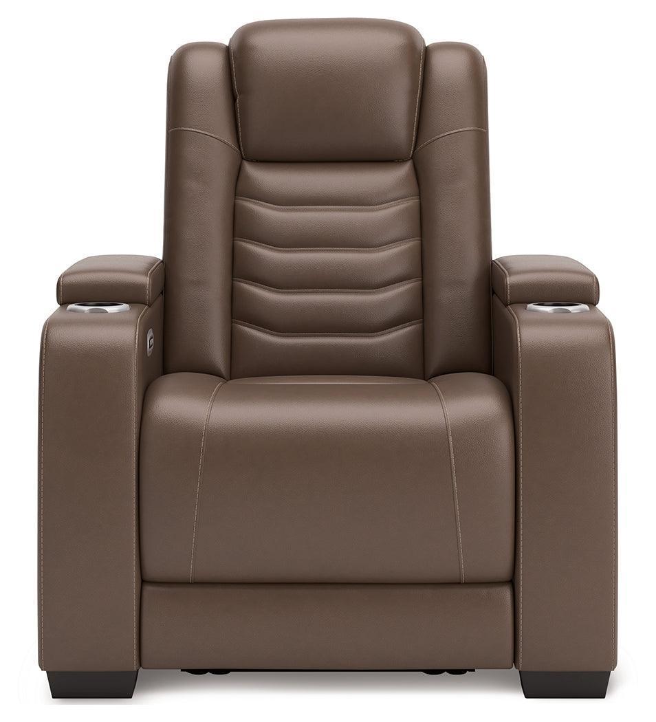 High Impact Tobacco Leather Power Recliner
