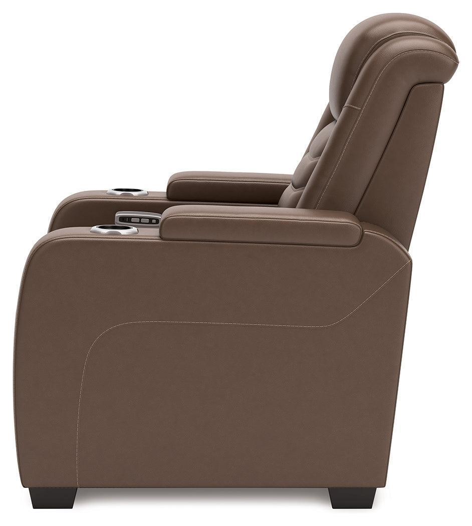 High Impact Tobacco Leather Power Recliner