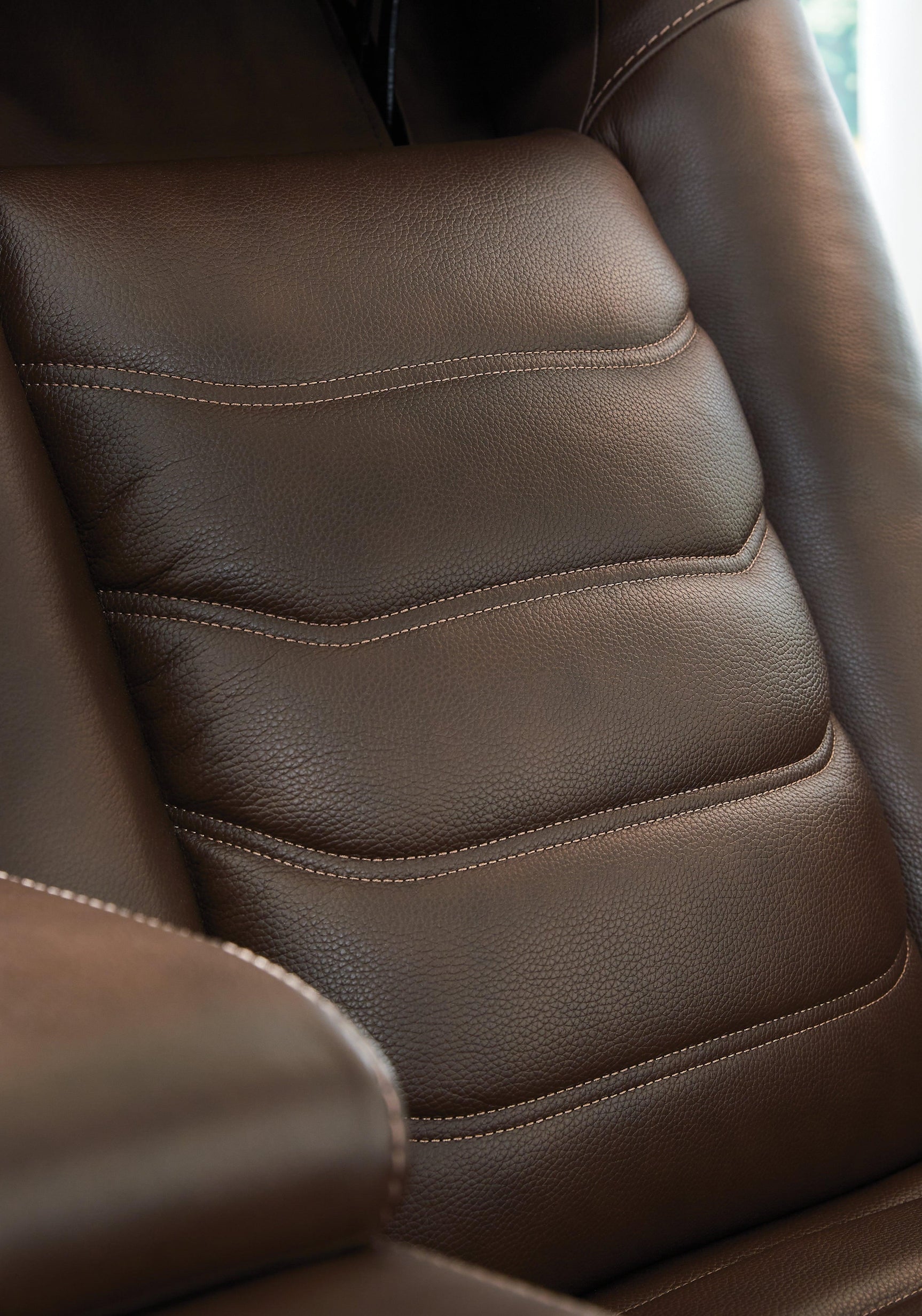 High Impact Tobacco Leather Power Recliner
