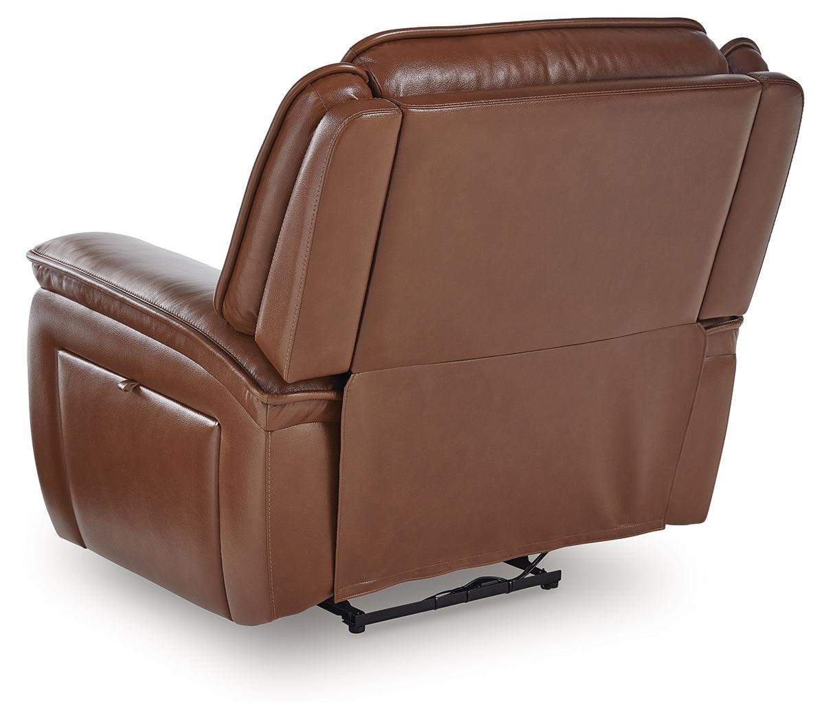 Healy Pier Chocolate Leather Power Recliner