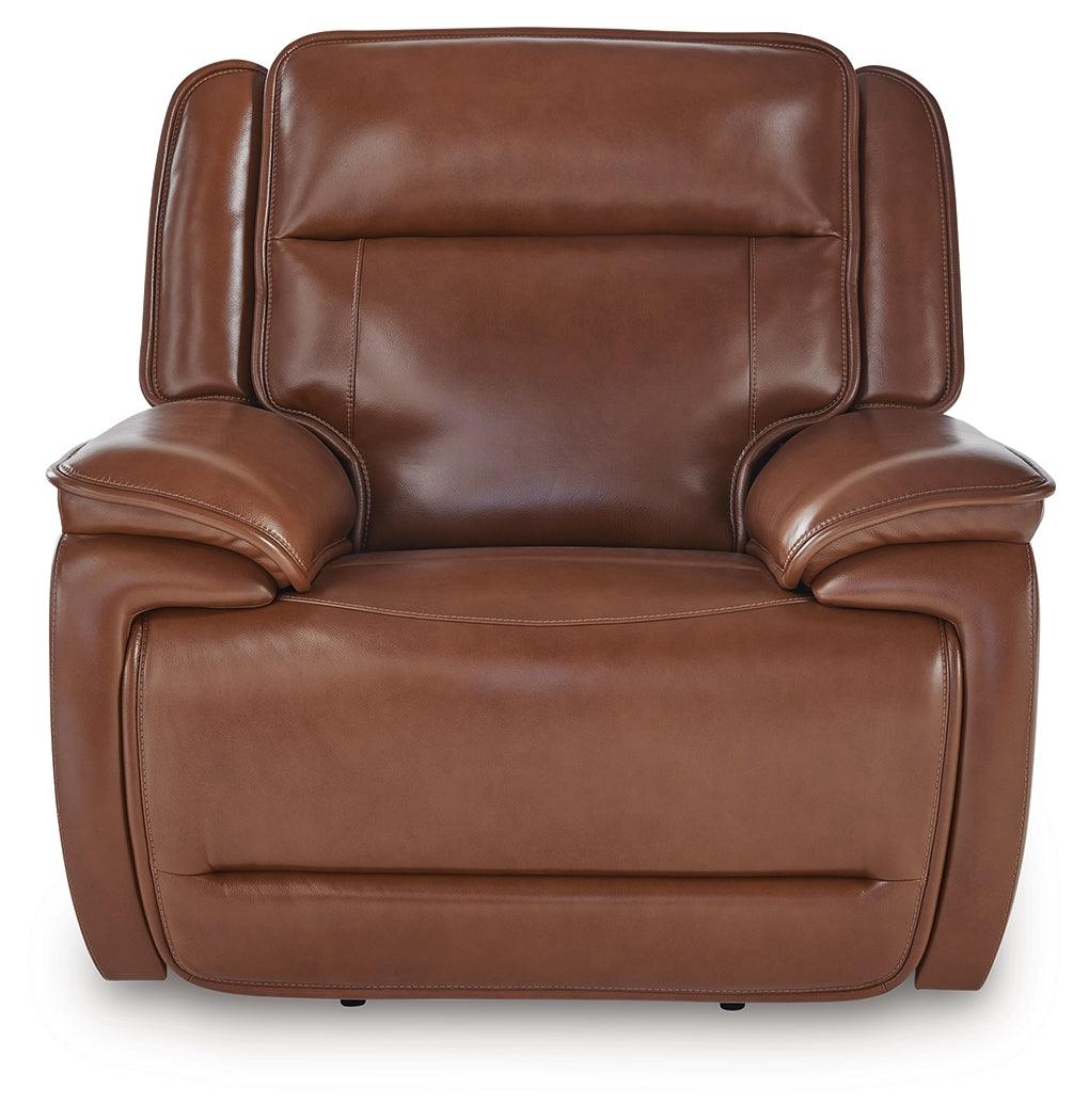 Healy Pier Chocolate Leather Power Recliner